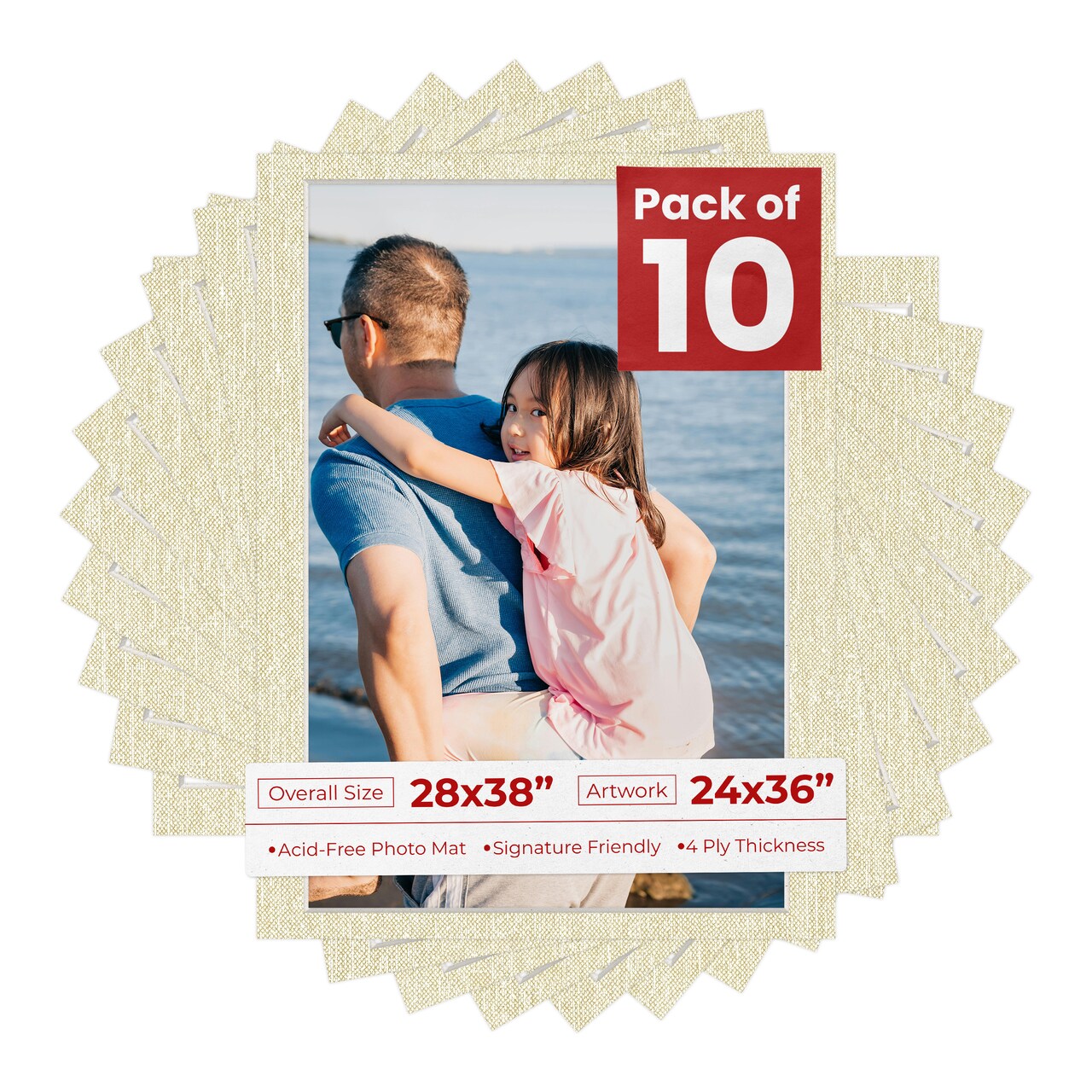 Off White Canvas Mat Board for 28x38 Frames - Fits 24x36 Photos